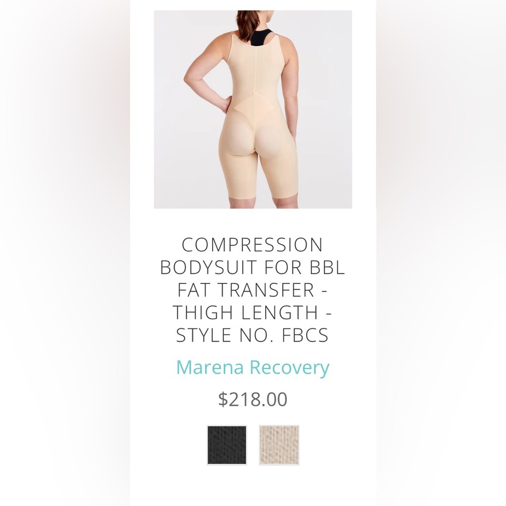 Marena Compression Bodysuit for BBL- Fat Transfer